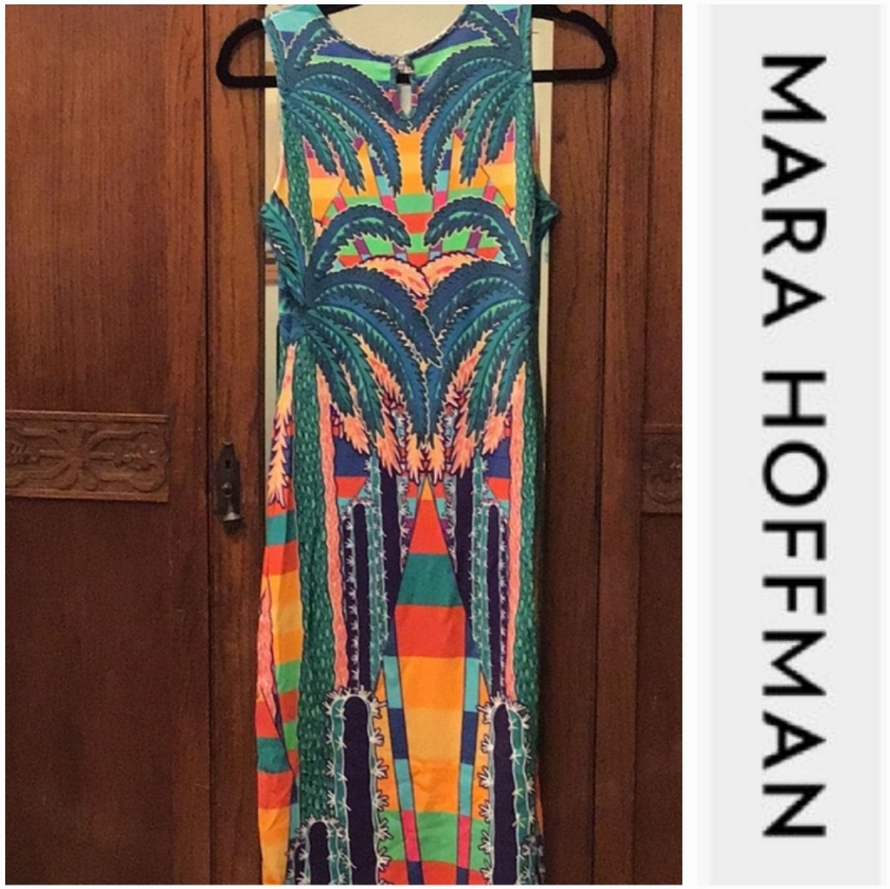 Mara Hoffmann Palm Print Midi Dress